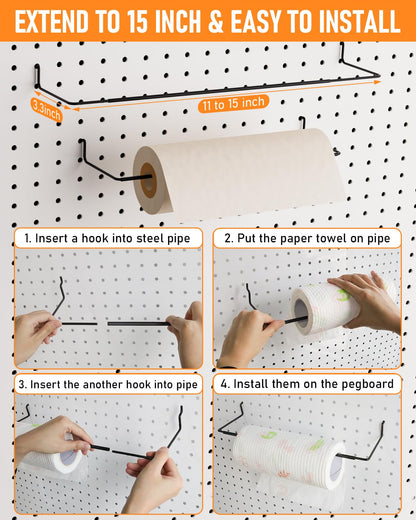 INCLY 238PCS Pegboard Accessories Organizer Kit, Peg Board Hooks Assortment with Peg Bins, Baskets, Paper Towel Holder for 1/8 and 1/4 inch Pegboard - WoodArtSupply