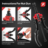 Eastvolt Rivet Nut Tool, 3 in 1 Hand Rivet, Rivet Gun Rivet Nut Tool Reamer 3 in 1 Set, Including 60Pcs Rivet Nuts, 6 Metric & SAE Mandrels and 2 Eastvolt