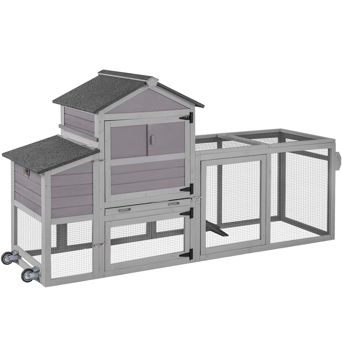 GUTINNEEN Chicken Coop On Wheels Chicken House Movable Wooden Hen House Duck Coop with Large Nesting Box for 2-4 Chickens - WoodArtSupply