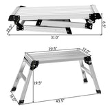 ERGOMASTER Work Platform Bench 30 * 12 Inches Aluminum Drywall Safe CE Approved of Capacity 330 LBS Heavy Duty Portable Bench Folding Ladders Stool ERGOMASTER