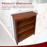 3-Tier Adjustable Wooden Bookcase in Cherry - Versatile Storage for Any Space Peaceful Classics