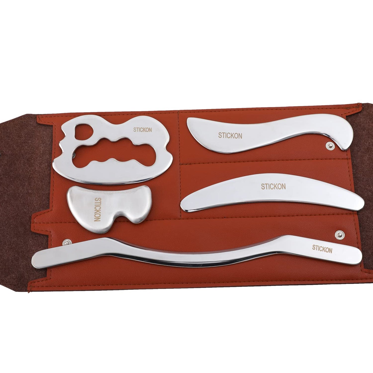 STICKON Stainless Steel Gua Sha Muscle Scraper Tools Set, Gua Sha Massage Scraper Tools for Physical Therapy, Scraping Massage Tools IASTM Tools - STICKON