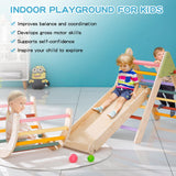 AmazingJoy Pikler Triangle Set Climber 3 Piece Climbing Gym 5 in 1,Climbing Toys for Toddlers 1-3 Inside Wooden Montessori Climbing Set,Baby Climbing AmazingJoy