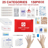 PYSANR Small First Aid Kit, 150 Piece with Foil Blanket, Scissors First Aid Bag for Emergency, Home, Camping, Travel, Sports, Office, Outdoor, Car, PYSANR