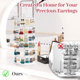 MODOWEY 6 Tier Rotating Earring Holder Organizer, Adjustable Metal Earring Display Stand Storage Rack, 264 Holes Earring Tree Organizer for Women MODOWEY