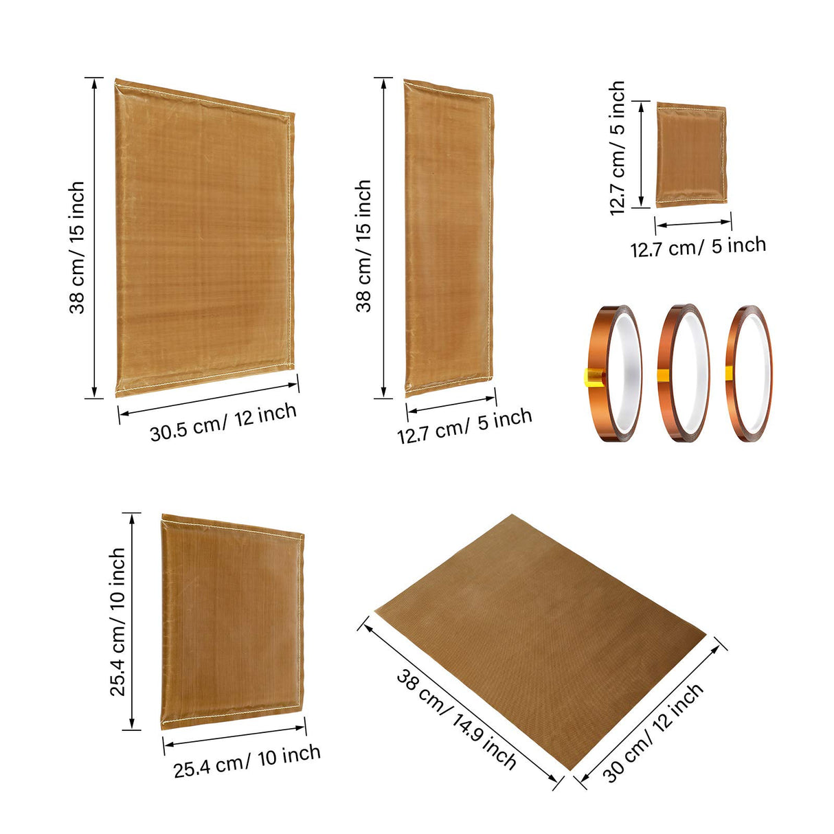 13 Pieces Heat Press Pillow Bundle Tools Kit, Include 4 Heat Pressing Transfer Pillow Mat, 6 Heat Transfer Sheet and 3 Heat Resistant Tape for Screen Zonon