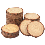 20 PCS 4.7-5.5 Inch Natural Wood Slices, Unfinished Pine Wood Circles with Barks for Coasters, DIY Crafts, Christmas Rustic Wedding Ornaments and GNIEMCKIN