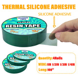 CLZYLRS 4 Rolls Resin Tape for Epoxy Resin Molding-Silicone Thermal Adhesive Tape-Easy Peeling (1inch & 3/4inch & 1/2inch & 1/4 inch) Jonnick