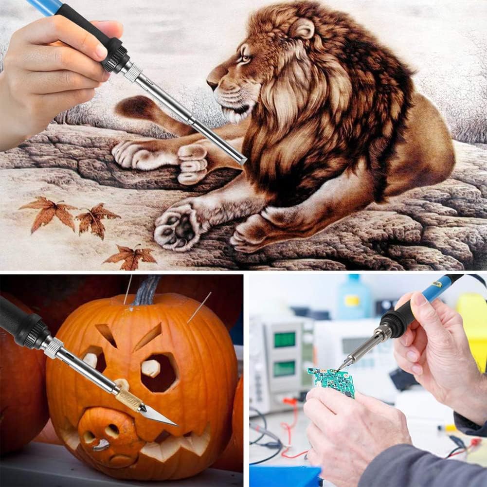 Wood Burning Tips Set, 28pcs Wood Burning Tool Kit Carving Tips for Wood Pyrography Embossing Soldering DIY Crafts TUCCOSS