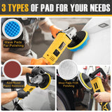 Alloyman Buffer Polisher, 1200W 7 Inch/6 Inch Car Polisher Set, 7 Variable Speed 600-3000 RPM, Car Polishers and Buffers with Detachable Handle for Alloyman