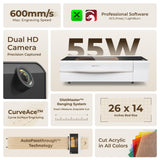 xTool P2 55W CO2 Laser Cutter, Smart Desktop CO2 Laser Engraver and Cutter Machine, Dual Smart 16MP Cameras, Curved Surface Engraving, Create with xTool