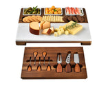 Shanik Wood - Marble Cheese Board Set with 3 Ceramic Bowls - Stainless Steel Cutlery Set, Charcuterie Board Set & Gift for Any Occasion (Without Shanik