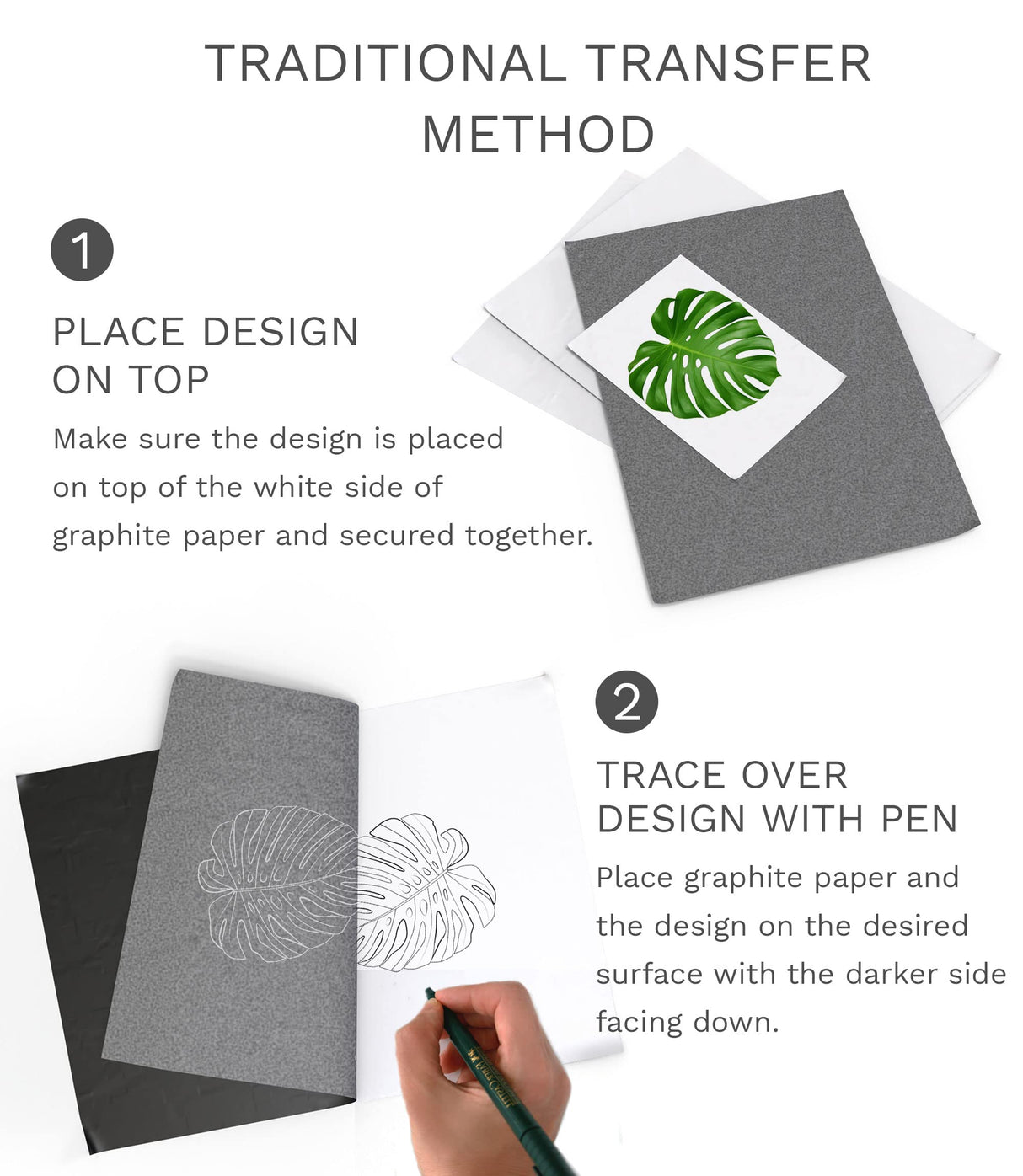 MyArtscape Graphite Transfer Paper, 18" x 24" - 10 Sheets - Black Waxed Carbon Paper - for Drawing, Tracing and Transfer - Premium Arts and Crafts MyArtscape