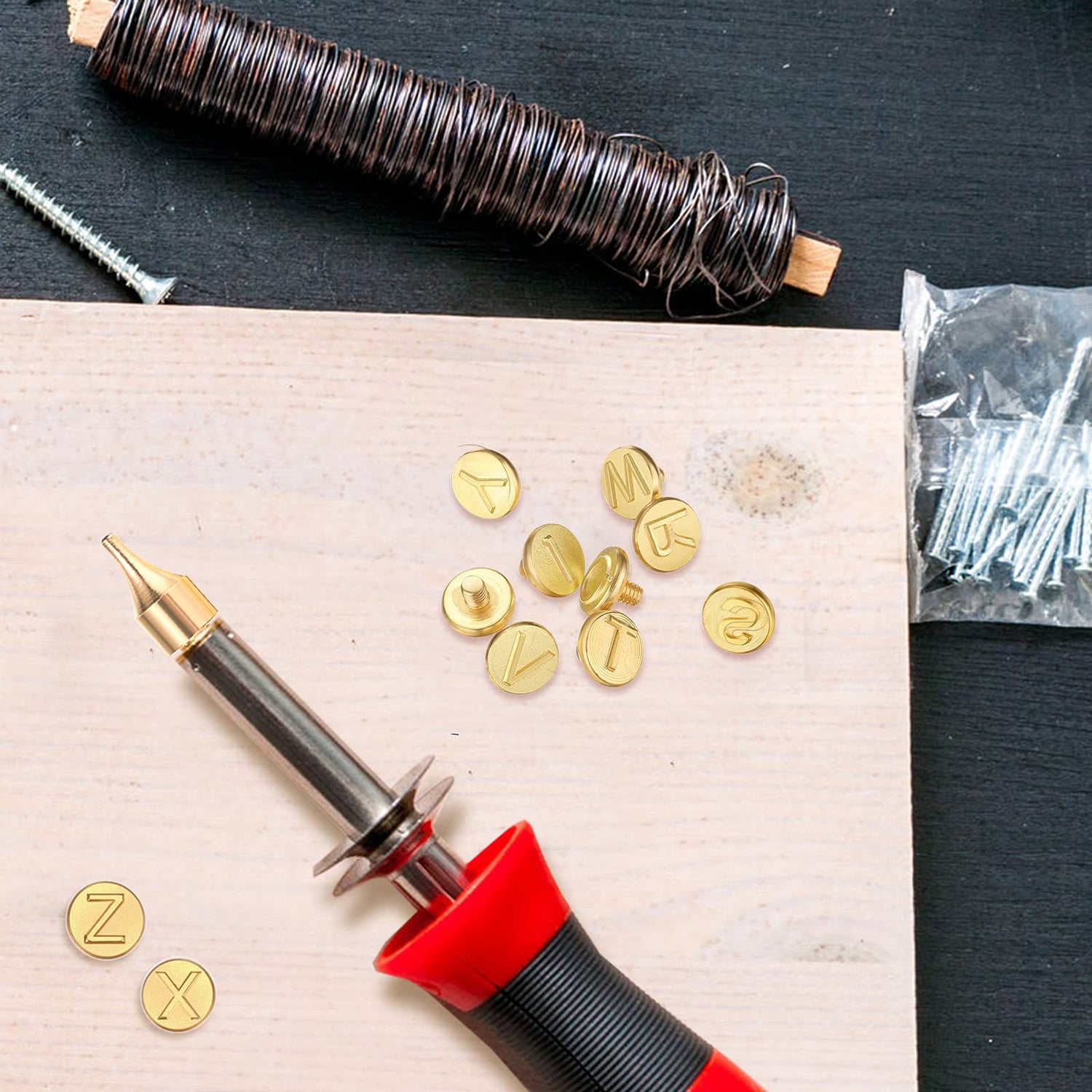 28 Pieces Wood Burning Tip Letter Wood Burning Tool Lowercase Alphabet Branding and Personalization Set for Wood and Other Surface by Wooden Letter Honoson