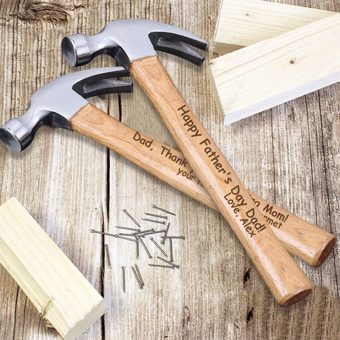 Personalized Tape Measure Hammer Set for Dad, Customized No One Measure Up to Your Dad Measuring Tape Wood Handle Hammer Set, Fathers Day Tool Kits SweetJECCU