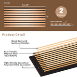 Acoustic Wood Panels for wall - Wood Slat Wall Panel, 3D Fluted Sound Absorbing Panel with Wood Venner, Noise Cancelling & Absorbing Wooden Panels, KVENI