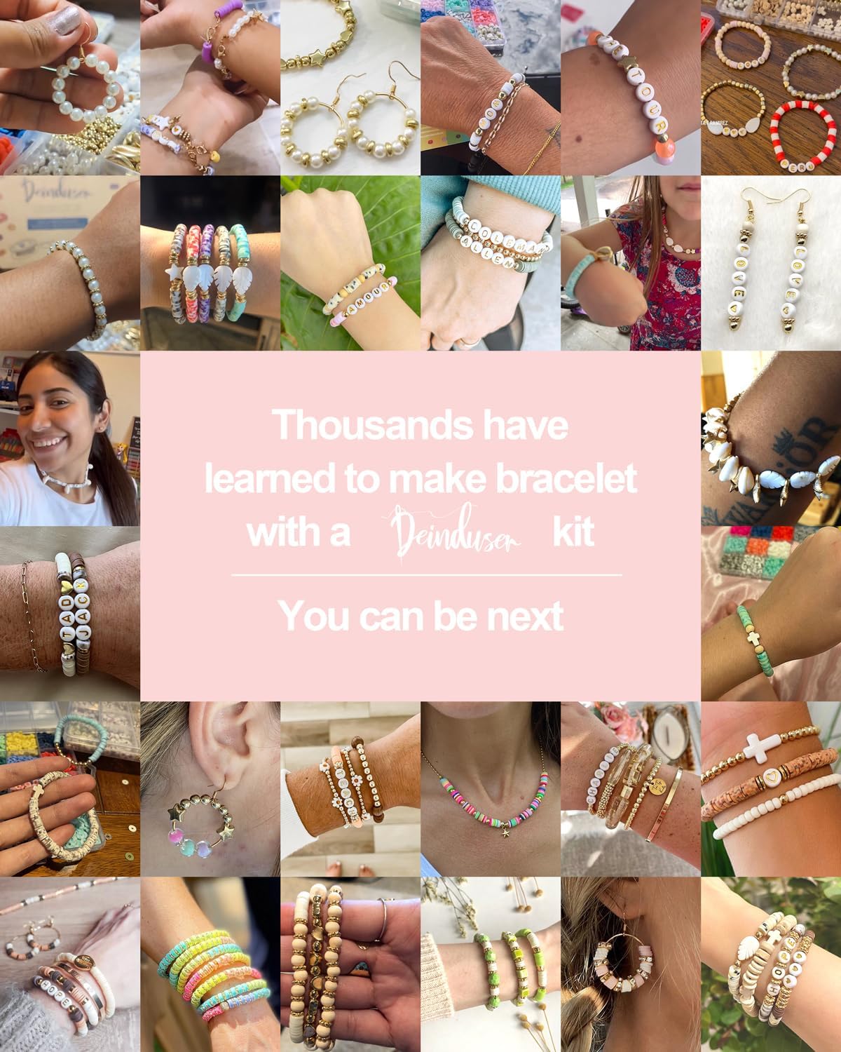 Dowsabel Clay Beads Bracelet Making Kit for Beginner, 5000Pcs