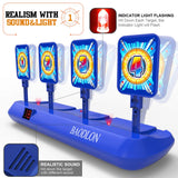 BAODLON Digital Shooting Targets with Foam Dart Toy Gun, Electronic Scoring Auto Reset 4 Targets, Shooting Game Toys Gifts for Age of 5, 6, 7, 8, 9, BAODLON