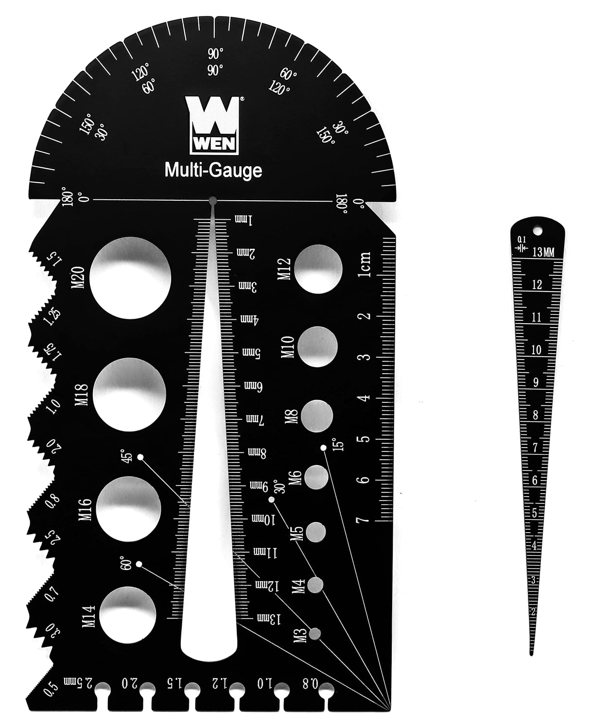 WEN ME210G Metric and Imperial Metal Thread Pitch Multi-Gauge with Carrying Case, Two Pack, Black WEN