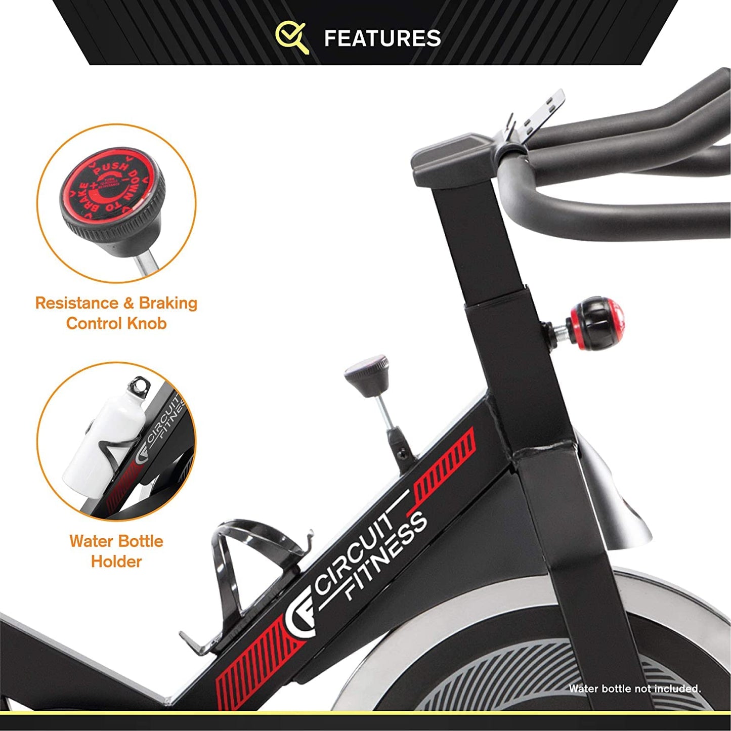 Circuit Fitness Club Revolution Cycle for Cardio Exercise - Red - WoodArtSupply