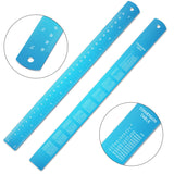 Stainless Steel Ruler and Metal Rule Kit with Conversion Table (Blue, 12 Inch, 6 Inch) EBOOT