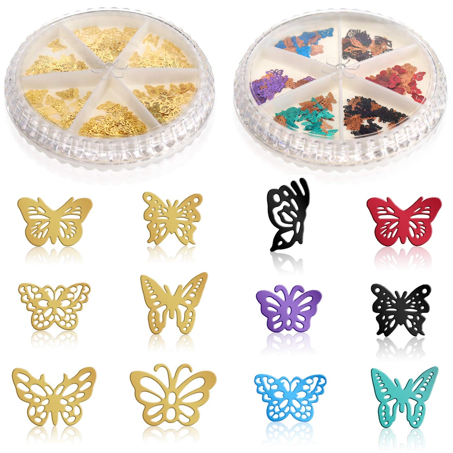400 Pieces 12 Styles Butterfly Resin Fillers Accessories Alloy Epoxy Resin Supplies Butterfly Shape Resin Accessories DIY Resin Filling Charms for