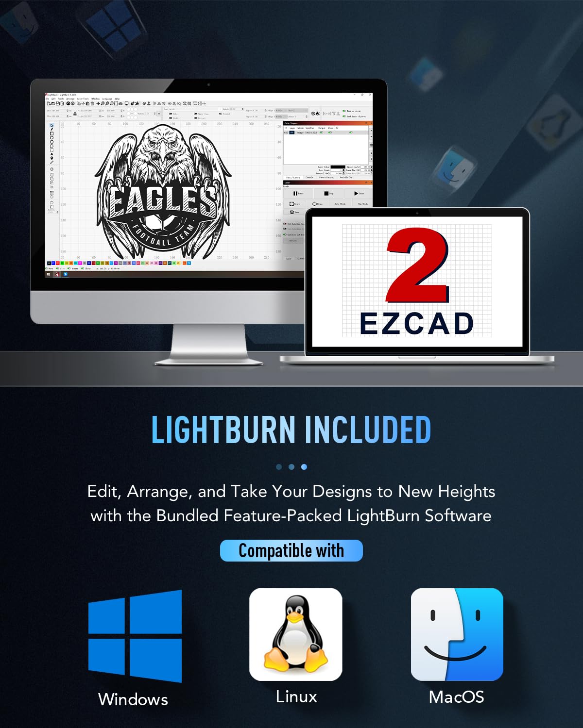 OMTech 20W Fiber Laser Engraver with LightBurn, Laser Engraving Machine with Red Dot Pointer, 4.3x4.3 Solid State Laser Marking Etching Machine for OMTech