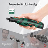 DEPSTECH Cordless Rotary Tool Kit, 8V 2.0Ah Rechargeable Battery, 30000RPM 5-Speed Multi Power Carving Tools, 127Pcs Accessories, Shield Attachment, DEPSTECH