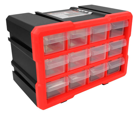 Performance Tool W5912 12-Drawer Interlocking Storage Cabinet with Ball Bearing Slides for Garage, Workshop, and Tool Organization Performance Tool