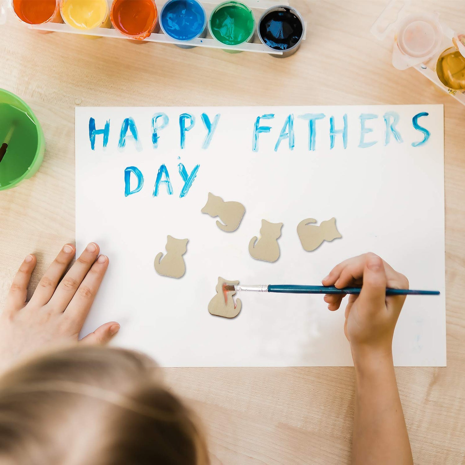 menolana 50pcs Unfinished Cat Cutout Wooden Slices Tags 3 X 2.2 X 0.2 Cm menolana