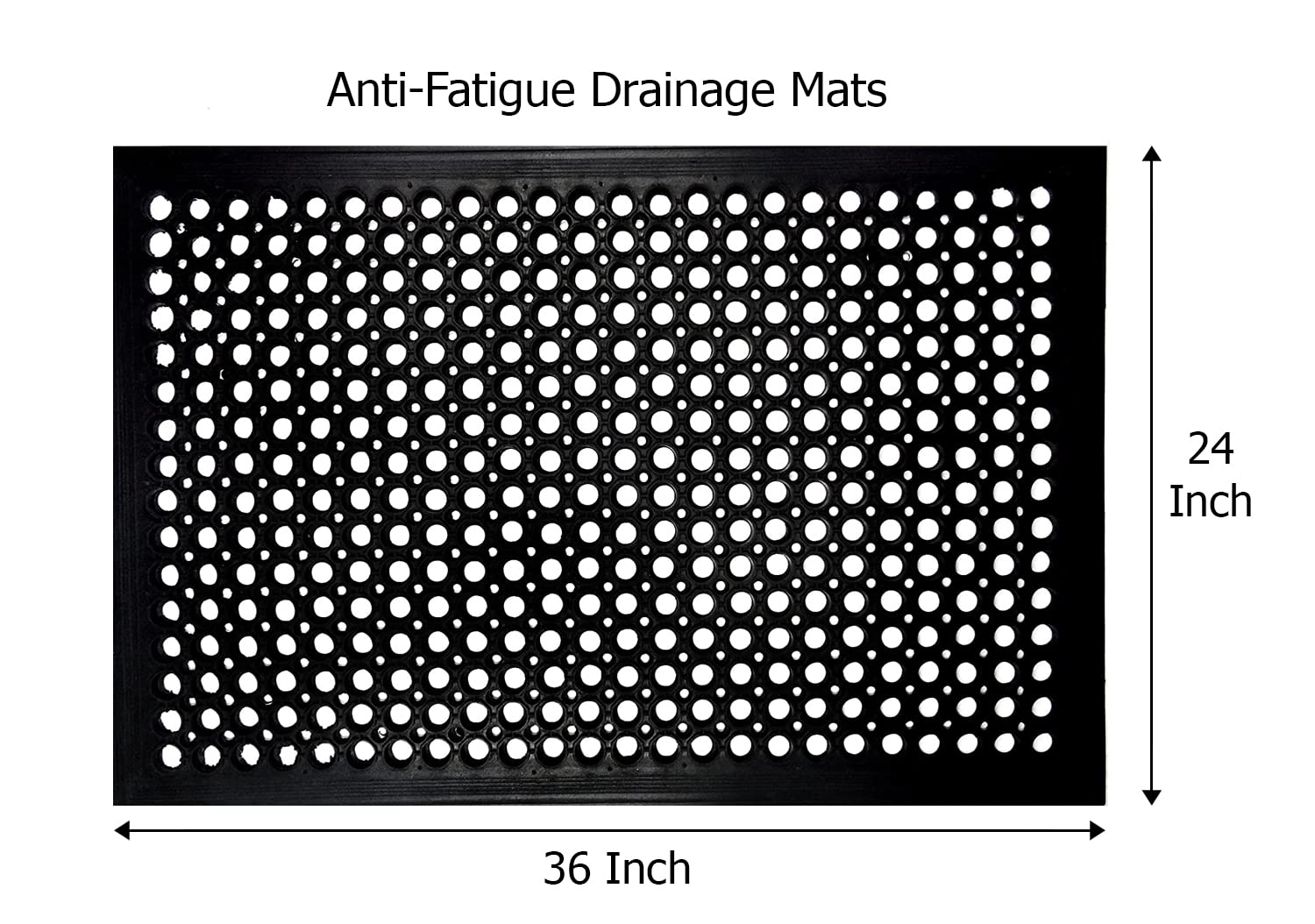 IRONGATE Rubber Doormat - 2 Pack Non Slip Anti Fatigue Indoor Outdoor Floor Mat - Heavy Duty Commercial Grade Entryway Drainage Mat - Ramp Tile Pool IRONGATE