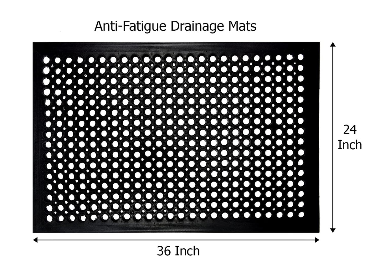 IRONGATE Rubber Doormat - 2 Pack Non Slip Anti Fatigue Indoor Outdoor Floor Mat - Heavy Duty Commercial Grade Entryway Drainage Mat - Ramp Tile Pool IRONGATE