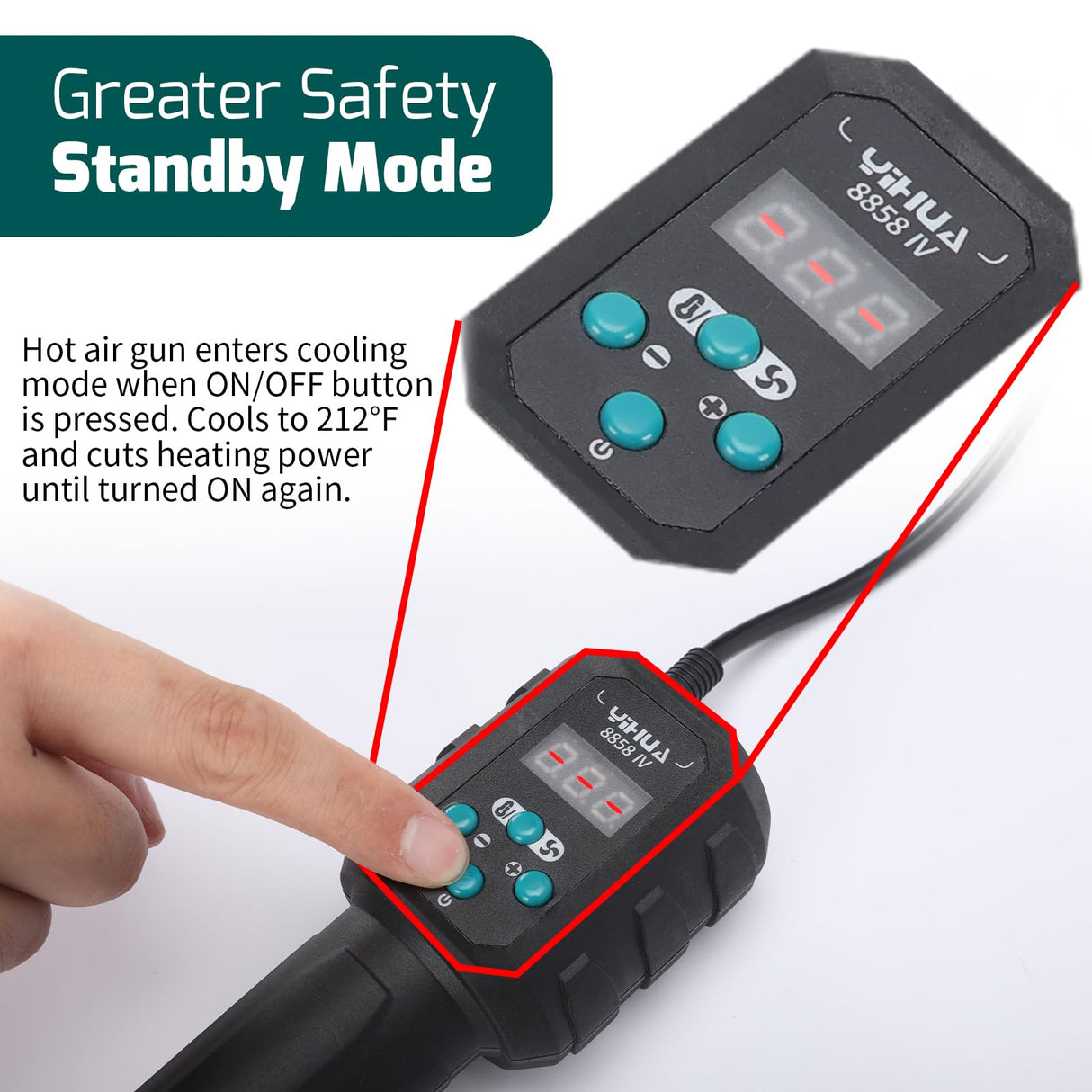 YIHUA 8858 IV Multi-Purpose Heat Gun for Crafting, Electronics Soldering, DIY, Shrink Tubing and Wrap, Torch Marker and Paste, Epoxy Resin with YIHUA