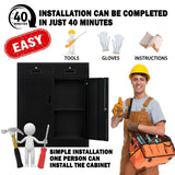 TaskStorz Metal Garage Storage Cabinets，Metal File Cabinet with 2 Locking Drawers, Lockable Storage Cabinets for Office, Home, Garage, Warehouse TaskStorz