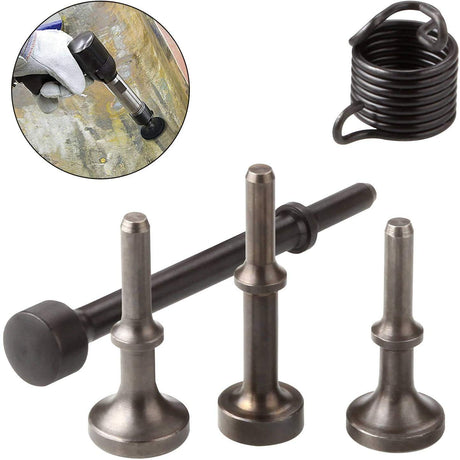 5 Pcs Air Hammer Bits Set, 0.401 Shank Smoothing Pneumatic Air Hammer Pneumatic Chisel Bits Tools Kit, Extended Length Hammer Tool With Spring. Dalekay