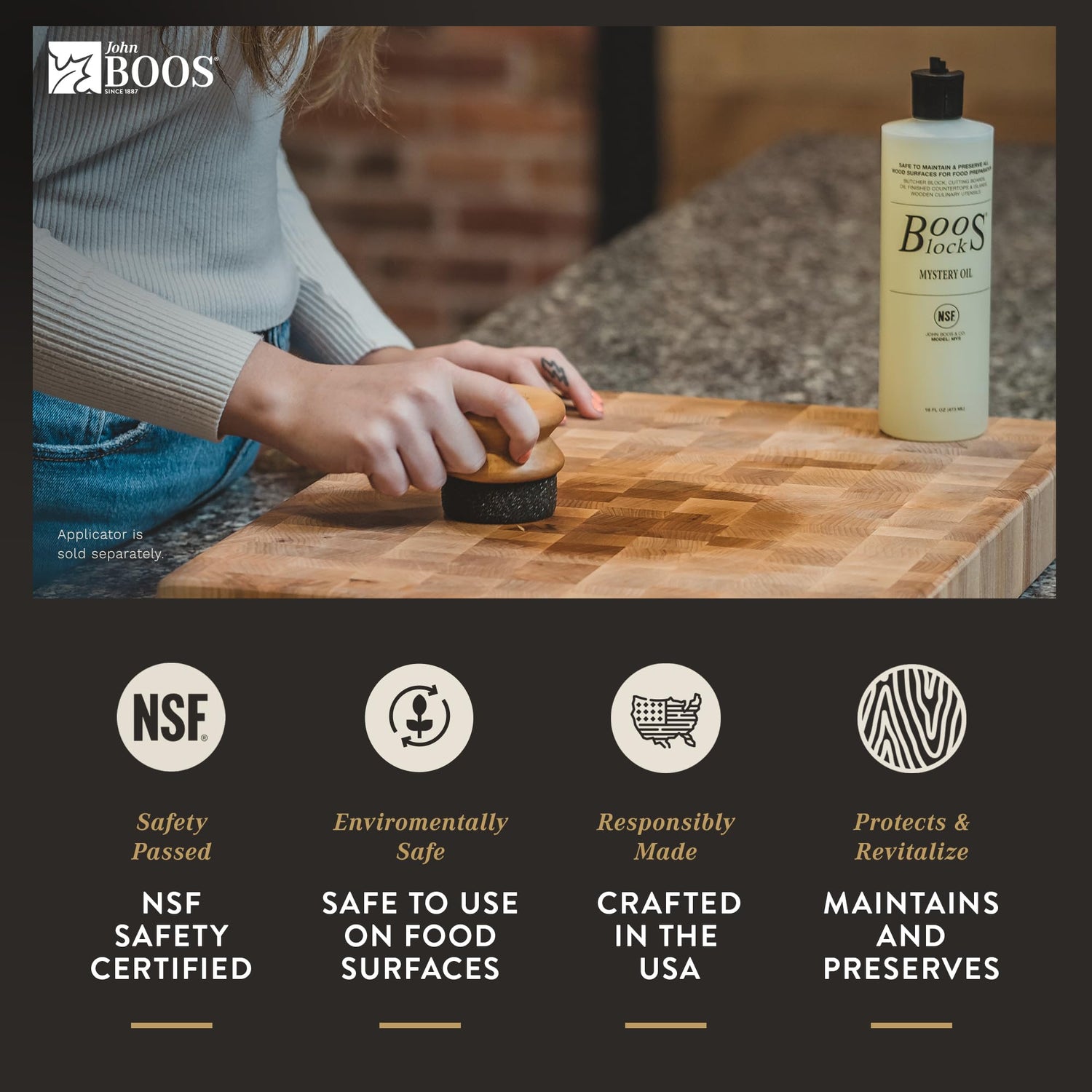 John Boos 16 Oz All Natural Beeswax Moisture Care for Wood Kitchen Cutting Boards, Boos Chopping Block & Countertops, Food Safe Charcuterie Essential John Boos