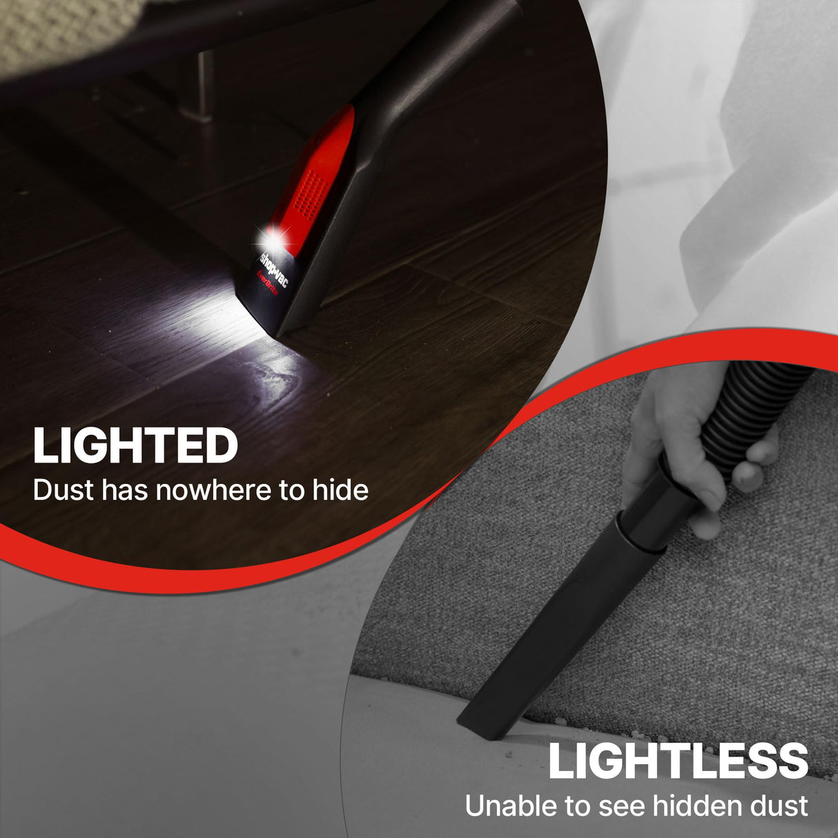 Shop-Vac Nozzle Kit with LED Light, 1-1/4" Air Driven Glowing Utility Nozzle for AC Wet Dry Shop Vacuum, 1-1/2" Adaptor Included, No Battery Required Shop-Vac