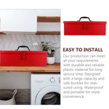 DOITOOL Red Metal Tool Box Iron Sheet Tool Box Metal Toolbox Red Metal Tool Storage Case Red Metal Lockable Tool Box, Multi-function Tool Organizer, DOITOOL