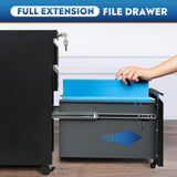 DEVAISE 3 Drawer Mobile File Cabinet with Lock, Under Desk Metal Filing Cabinet for Legal/Letter/A4 File, Fully Assembled Except Wheels, Black DEVAISE