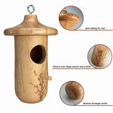 Hummingbird House, 3Pcs Humming Bird House for Outside Hanging, Natural Wooden Hummingbird Nest, Gardening Gifts Home Decoration yewacne