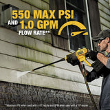 DEWALT Cordless Pressure Washer, Power Cleaner, 550-PSI, 1.0 GPM, Tool Only (DCPW550B) DEWALT