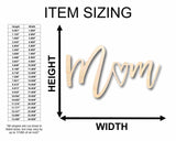 Mother's Day Craft Unfinished Wood Cutout "Mom" Script Font DIY Handmade Gift 5" / 1/8" 24 Hour Crafts