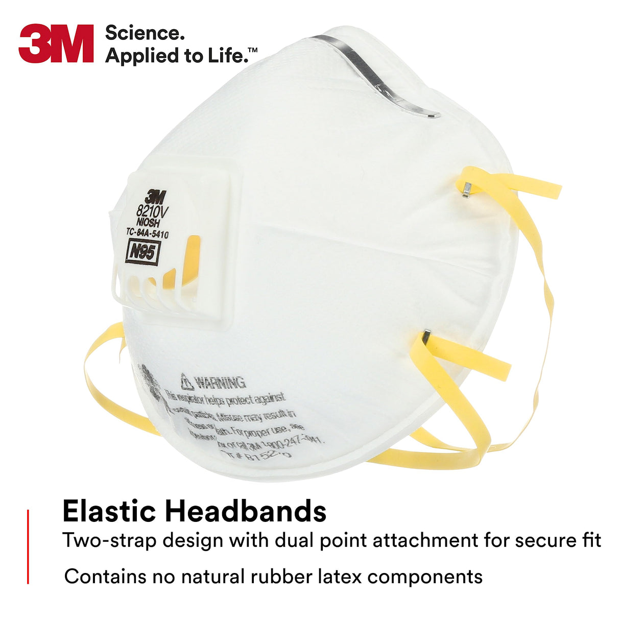 3M Particulate Respirator 8210V with Cool Flow Valve, Smoke, Grinding, Sanding, Sawing, Sweeping, Woodworking, Dust, 80/Pack 3M Personal Protective Equipment