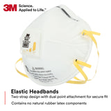 3M Particulate Respirator 8210V with Cool Flow Valve, Smoke, Grinding, Sanding, Sawing, Sweeping, Woodworking, Dust, 80/Pack 3M Personal Protective Equipment