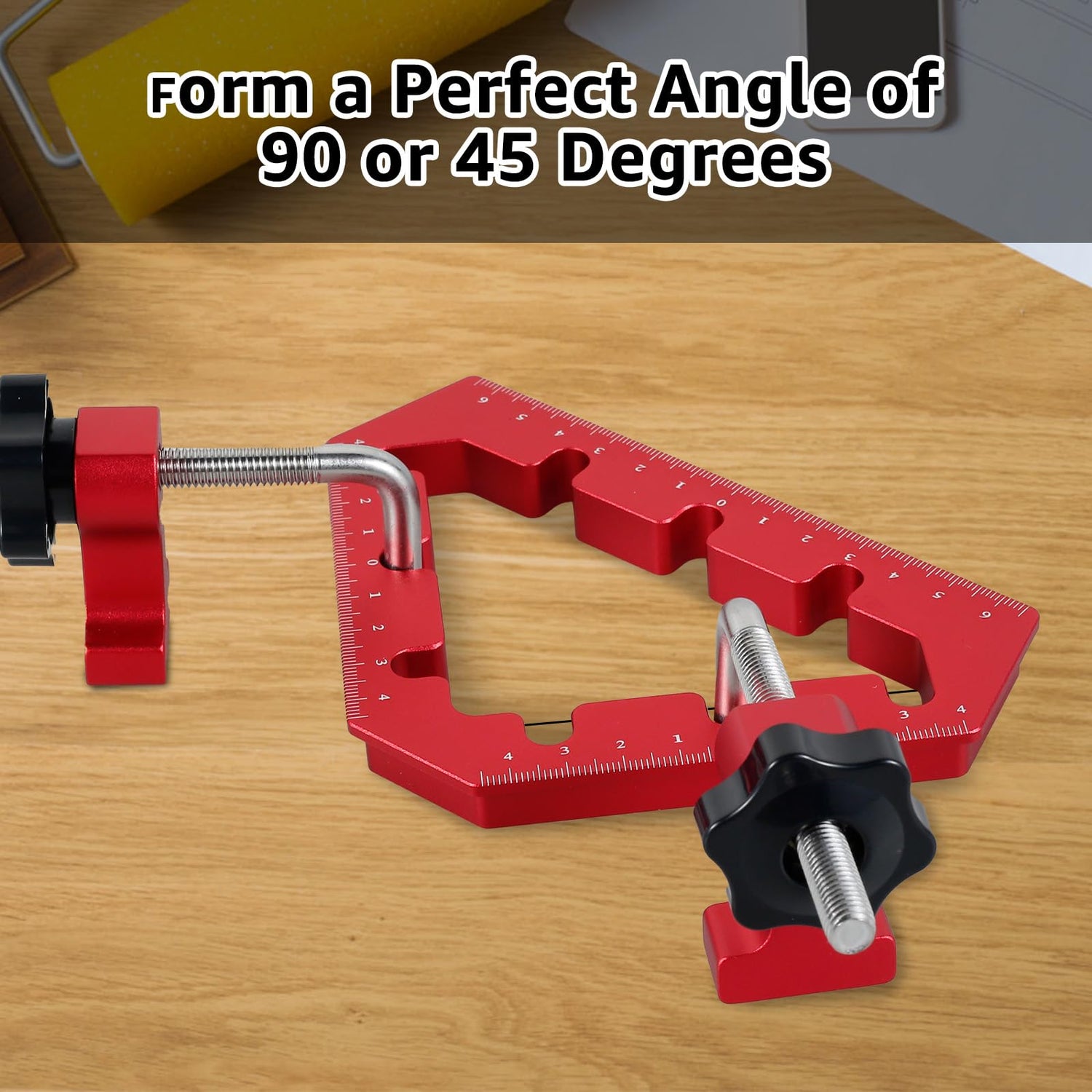 Tzdxfgl Corner Clamps for Woodworking Tools, 45 and 90 Degree Angle Clamps with Fixer, Aluminum Alloy Positioning Squares Right Angle Clamps, Precise Tzdxfgl