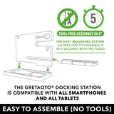 GRETAOTO Personalized Wood Docking Station for Cell Phone, Tablet, Wallet, Watch, Keys, Desk Nightstand Organizer, Valentines Day, Gifts for Men GRETAOTO