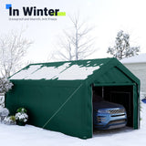 Quictent 12'x20' Carport with Roll-up Ventilated Windows, Anti-Snow Car Port Heavy Duty Car Canopy RV Carport Canopy Portable Garage Shelter Boat Quictent