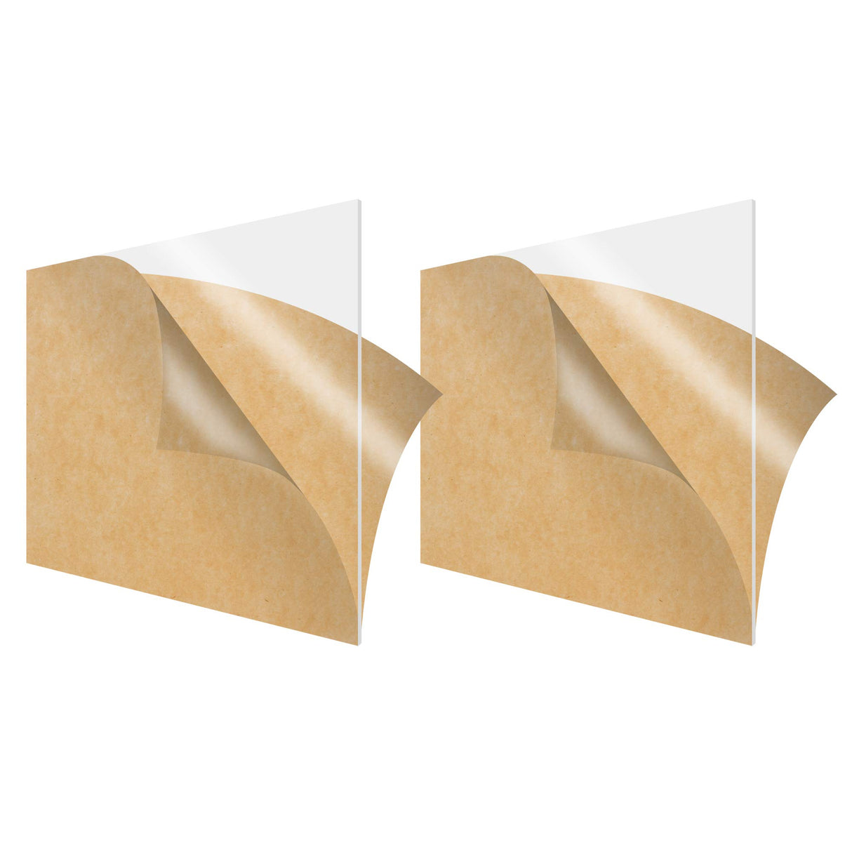 SimbaLux Acrylic Sheet Clear Cast Plexiglass 12” x 12” Square Panel 1/8” Thick (3mm) Pack of 2 Transparent Plastic Plexi Glass Board with Protective SimbaLux