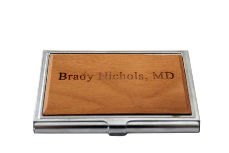 Personalized Wood Business Card Holder Customized Gift for Men Engraved Business Card Case The Personal Exchange