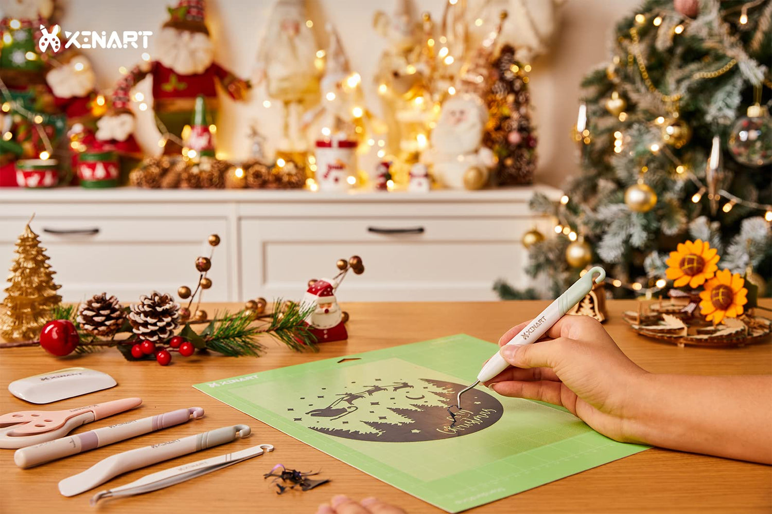 Xinart Weeding Tools Set for Vinyl Craft Knife/Weeder/Scraper/Spatula/Tweezers/Scissors Basic Weed Removal Tool Kit Weeding Cardstock XINART